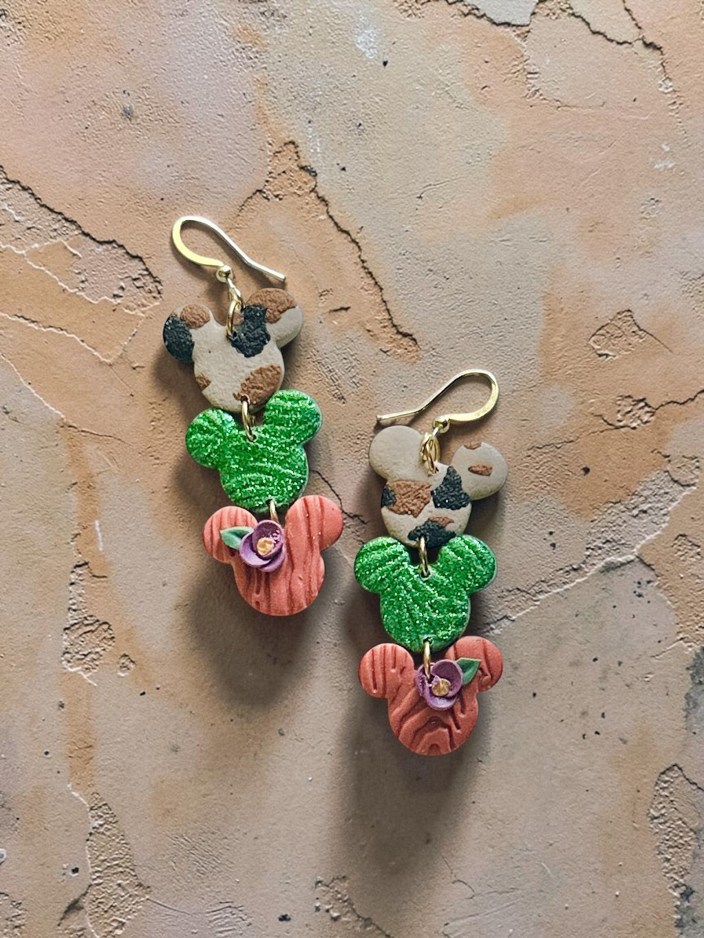 Safari Trio Dangles | Handmade Polymer Clay Earrings