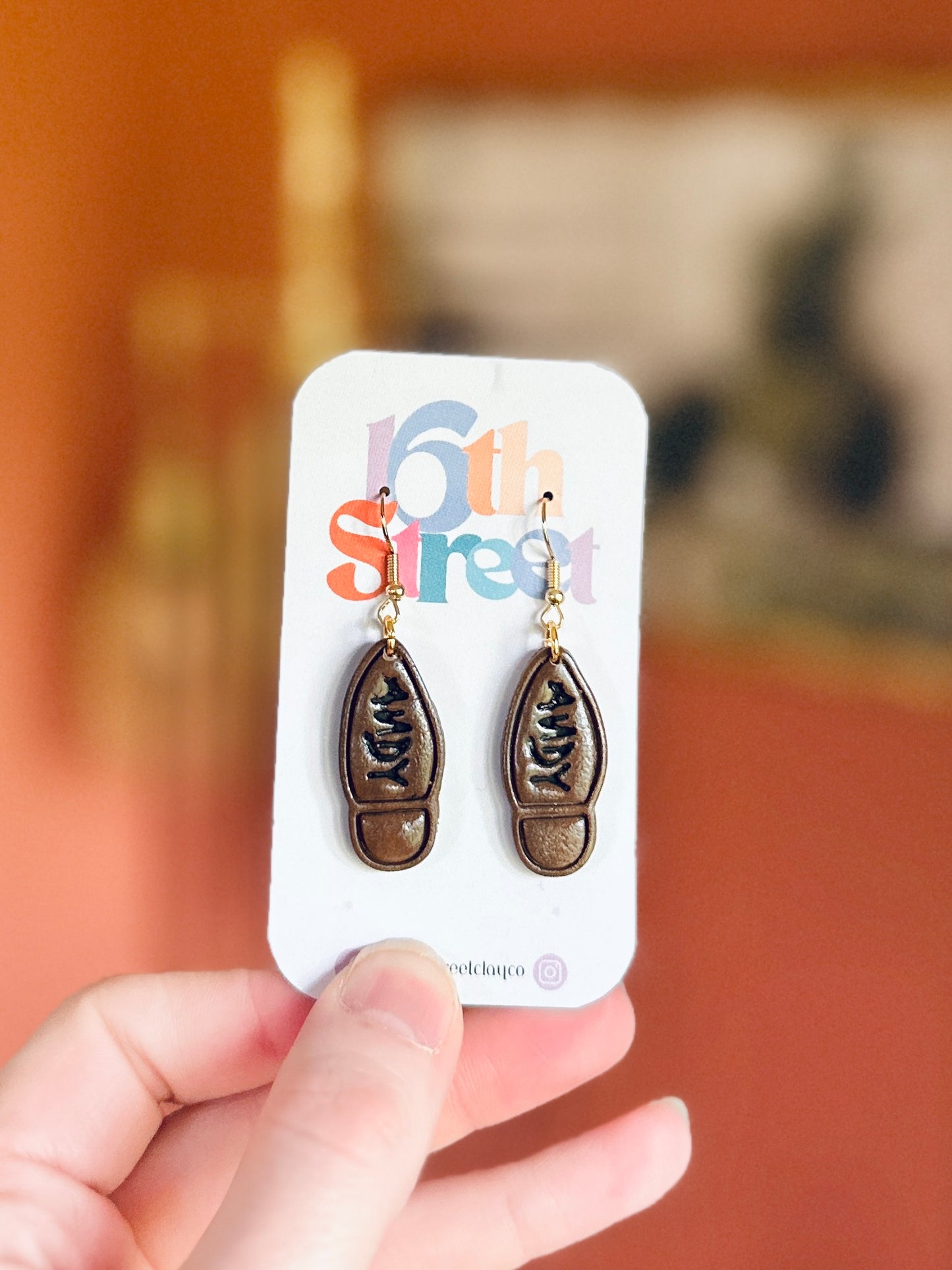 Boot Print Dangles | Handmade Polymer Clay Earrings