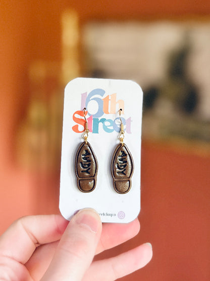 Boot Print Dangles | Handmade Polymer Clay Earrings