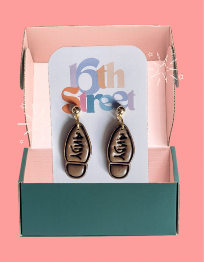 Boot Print Dangles | Handmade Polymer Clay Earrings