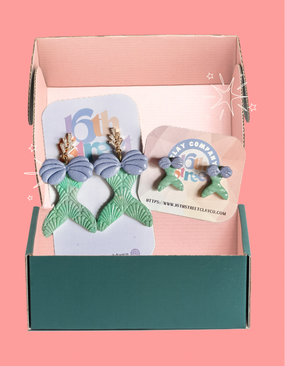 Mermaid Dangles/Studs | Handmade Polymer Clay Earrings