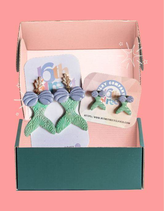 Mermaid Dangles/Studs | Handmade Polymer Clay Earrings