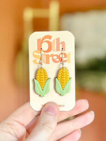 Corn Dangles | Handmade Polymer Clay Earrings