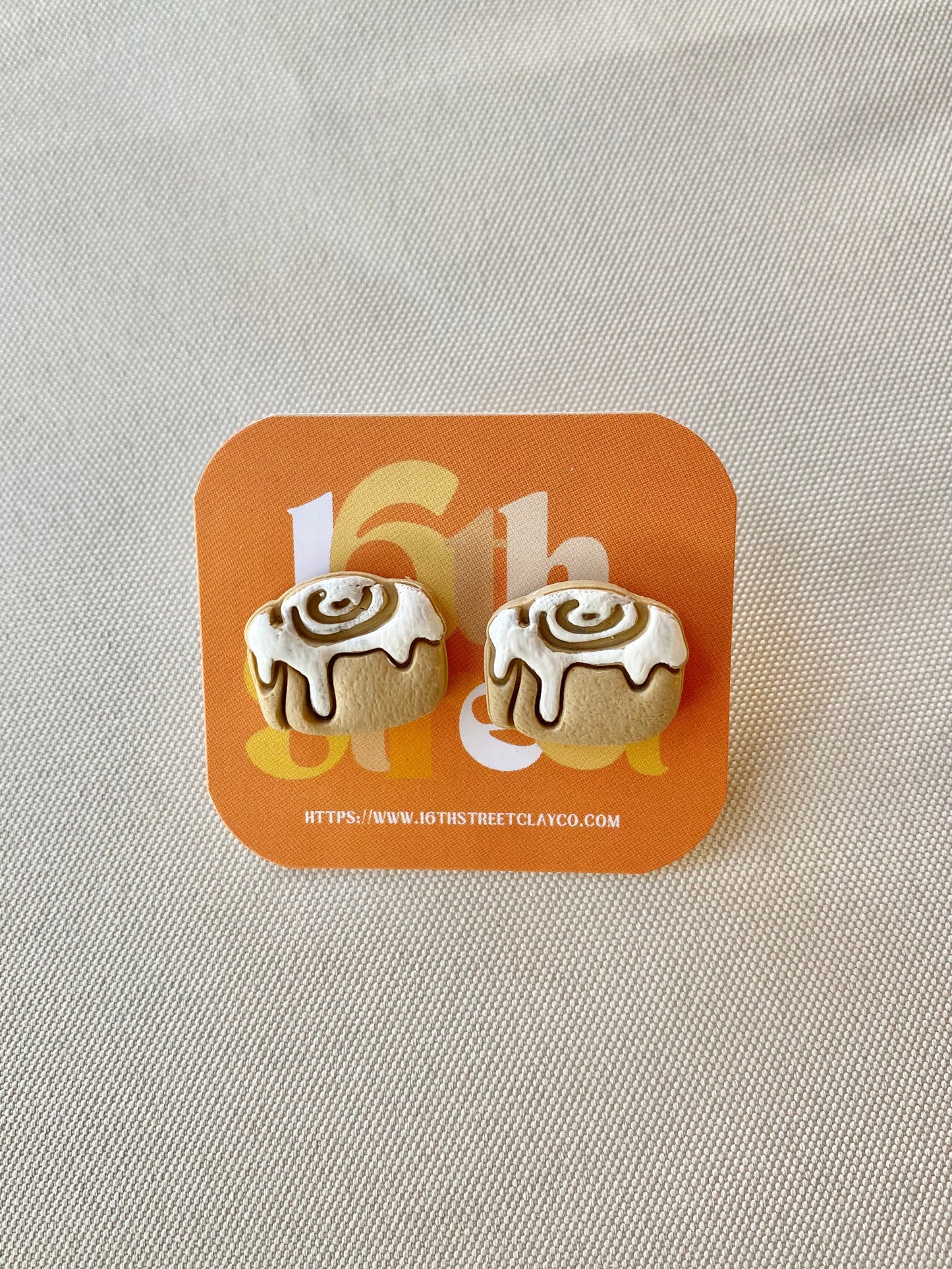 Cinnamon Roll Studs | Handmade Polymer Clay Earrings