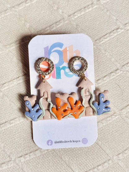 Sandcastle Dangles | Handmade Polymer Clay Earrings