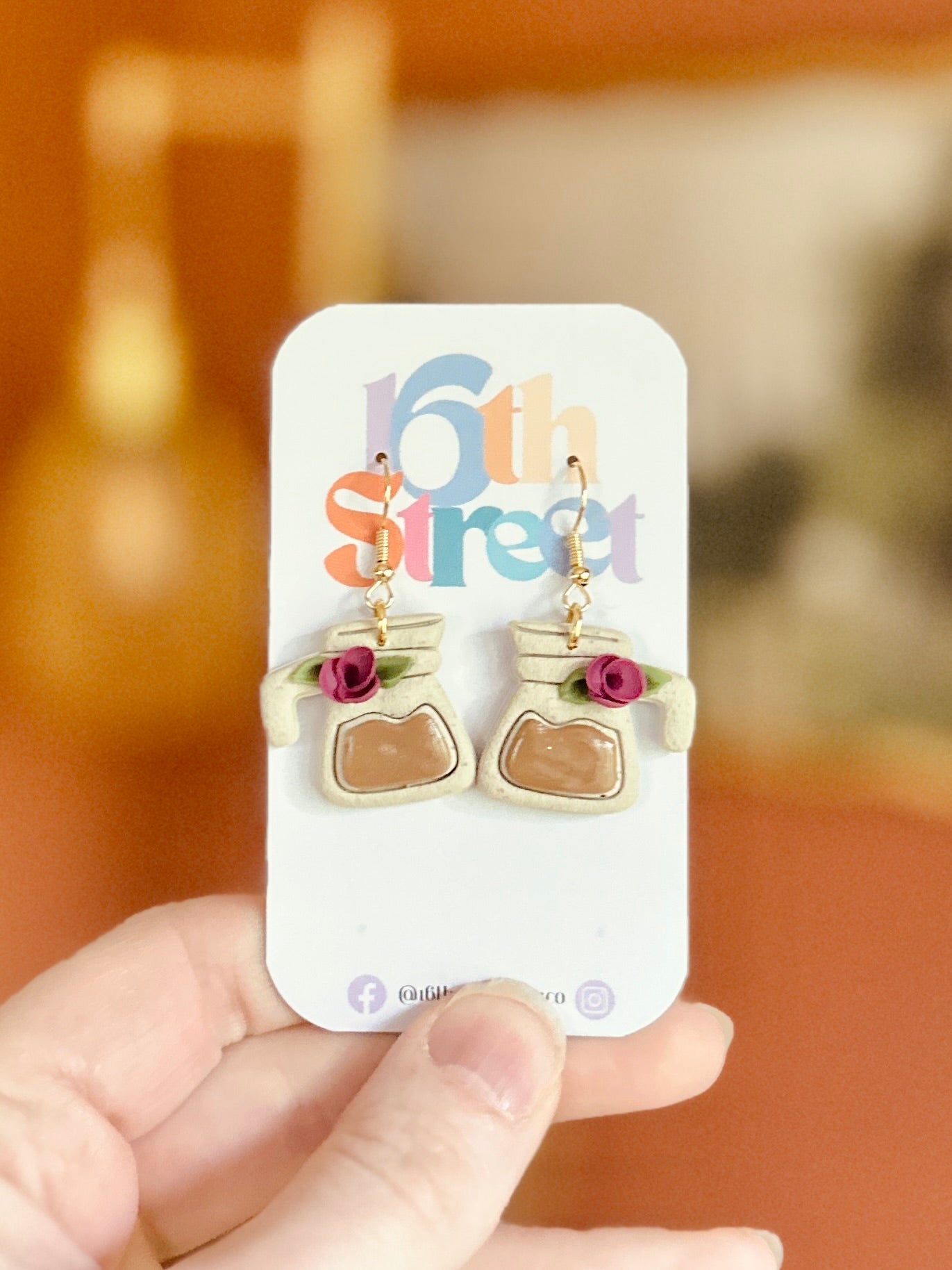 Coffee Pot Dangles | Handmade Polymer Clay Earrings