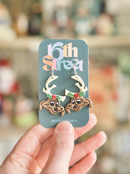 Happy Pup Dangles | Handmade Polymer Clay Earrings